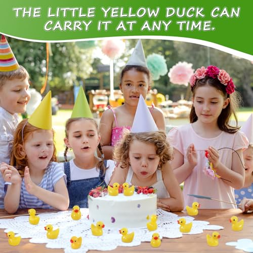 GADIEDIE 130Pcs Mini Resin Ducks,Miniature Figures Fairy Garden Duck,Tiny Resin Duck for Home Hide Prank Game Dollhouse Decor Aquarium Potted Miniature Landscape Ornament (130Pcs Yellow) - style: 130pcs Light yellow