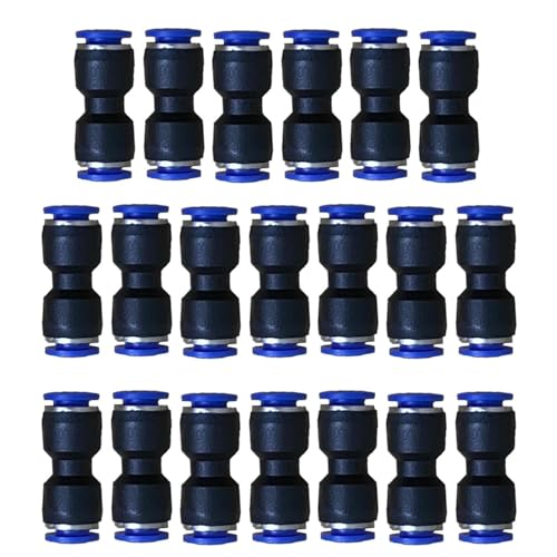 12mm OD Pneumatic quick Connector Push to Connect fittings Straight Union/Coupler (Pack of 20) - size: 0.472", style: Straight Union