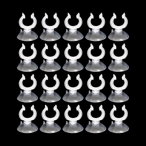 20PCS 17mm Aquarium Suction Cup Clips, Clear Airline Tube Holders for Fish Tank Air Hose, Clamps for Aeration Tubing Setup and Organization - size: 17mm