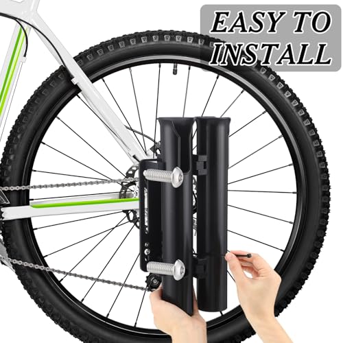 Seenelling Bicycle Fishing Rod Holder, 2 Tube Rod Rack, Black ABS Plastic, Surface Mount, Holds 2 Rods, 2.4 Inch Diameter, 12 Inch Height