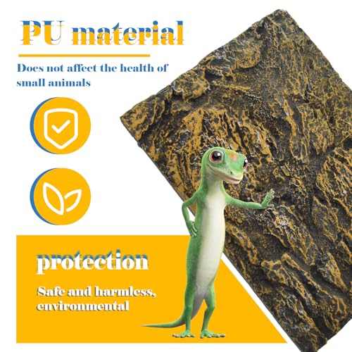 Reptile Tank Background Board Rock Terrarium Cork Background Board 3D Wall Backdrop Aquarium DéCor Backgrounds Amphibian Habitat Decoration for Lizards Leopard Gecko Bearded Dragons Turtle