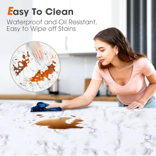 Beautysaid Shelf and Drawer Liner for Kitchen Cabinet, Non Adhesive Non Slip Shelf Paper Waterproof Washable Thickened for Dresser Pantry Shelve Bathroom Protector Liner(Marble,12 in x 10 FT) - color: Marble, size: 12"W x 118"L