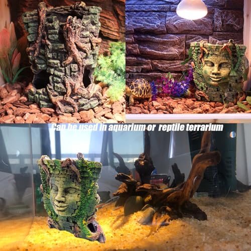 Tfwadmx Aquarium Decoration Statue Fish Tank Resin Ancient Roman Ruins Ornament Cave Hideout for Hermit Crabs Crayfish SuckerFish Guppy