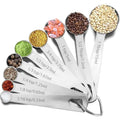 9PCS Measuring Spoons Set Stainless 1 tbsp, 1/2 tbsp, and 1-1/16tsp Steel Measuring Spoons for Cooking Baking Spice Jars and Liquid Ingredients - size: 9 Pcs