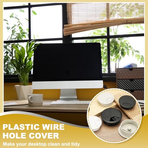M METERXITY 8-Pack Cable Hole Cover, 2.3 Inch 59mm ABS Desk Cable Wire Cord Grommet Hole Cover for Home/Office Desktop Wire Organizer [Black] - color: Black, size: 2.3"