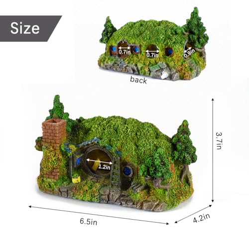 fazhongfa Aquarium Decorations Castle Fish Tank Décor Thematic Ornaments (Hobbit-Small) - size: Hobbit-Small