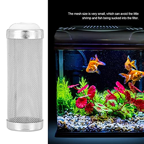 Joyzan Aquarium Filter Inflow Inlet Mesh, Stainless Steel Intake Shrimp Guard Protector Cover Screen Metal Fish Tank Prefilter Tube Strainer Net Protecting Basket Media Accessory 16mm 5Pcs Silver
