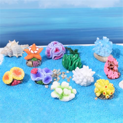 11 Pieces Aquarium Decorations with Resin Coral, Fish Tank Decorations Small Underwater Accessories, Artificial Plant for Betta Ornaments Aquarium Landscape