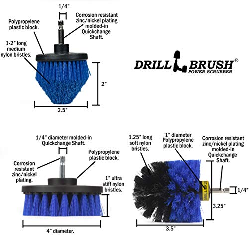 Drill Brush Aquatic Cleaning Brush Set - Fish Tank Accessories - Boat Accessories - Aquarium Scrubbing Kit - Swimming Pool Brushes - Pool Cleaning Household Set - Fish Tank Cleaner - Cleans Boat Seats