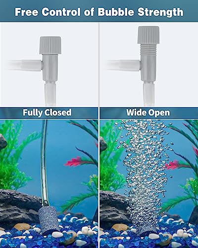 Pawfly Aquarium Air Control Valves Single Way Plastic Air Regulators for Aquarium Air Pump Fish Tank Air Flow Control Valves for 3/16" ID Airline Tubing Adjustable Hose Connectors, 20 Pack - color: Grey