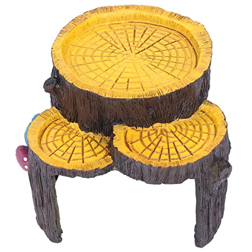 1 Piece Artificial Aquarium Stump, Non-Toxic Resin, Food Platform, Stable, Realistic Design, Terrarium Cave Ornament for Shelter