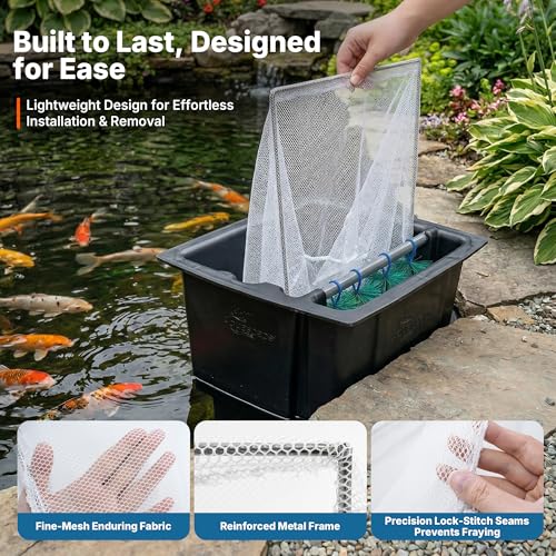 Pond Replacement Skimmer Debris Net - 15.75 X 12.75in Pond Skimmer Net for Outdoor Ponds Pool Debris Net Compatible with Aquascape Series 200 Pond Skimmer Filter, White