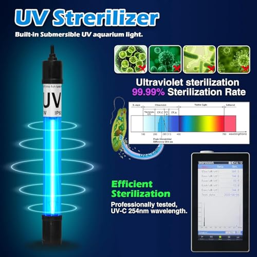 660GPH Aquarium Filter, UV Sterilizer for Aquarium for 100-400 Gallon, 24V DC Powerful Pump for Large Fish Koi Pond Cold Plunge Filter, Green Killing Machine with Algae Remover for Fish Tank - size: Large Aquarium Filter for 125-400 Gallon