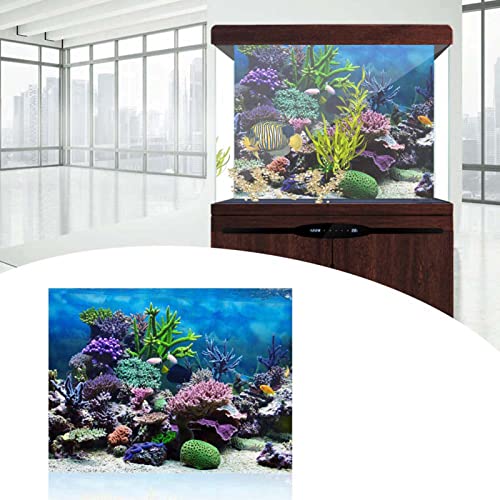 Keenso Fish Background, Beautiful PVC Adhesive 3D Effect Underwater Backdrop Poster Aquarium Wallpaper Sticker Image Decor New(122 * 61cm) - size: 122*61cm