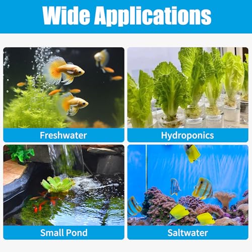 AQUANEAT Aquarium Air Pump for 20-210 Gallon Tank, Fish Air Bubbler, Hydroponic Oxygen Aerator with Stones, Airline Tubing, Check Valves - size: 20-100 Gallons