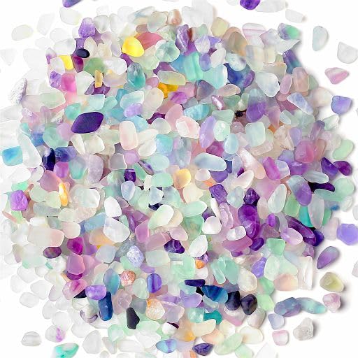 YATOJUZI 1.5lb Fluorite Aquarium Gravel Rocks Natural Tumbled Healing Crystal Chips Bulk Gemstones Crushed Stones for Fountain Vase Filler Planters Decorative Fish Tank Potted Reiki Energy Balancing - color: 1-fluorite, size: 1.5 Pound
