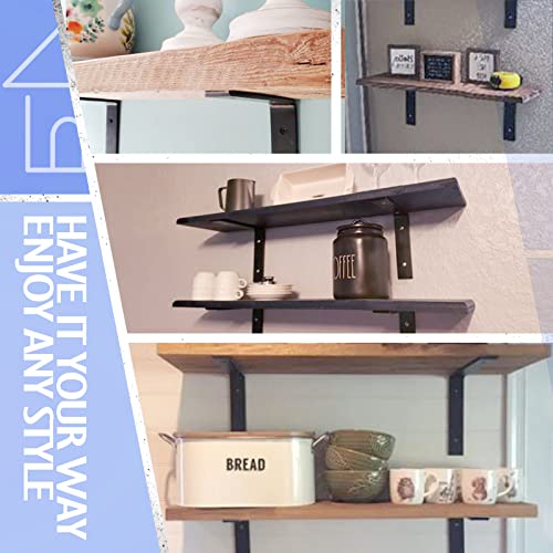 CLT Black Shelf Bracket, 10” X 4.7” Quarter Inch (1/4") Thick- Max Load: 440 lb Rustic Industrial Modern Farmhouse Heavy Duty Cold Rolled Steel Bracket for DIY Table Bench, Pack of 4 - size: 10 inches, style: Black L Bracket