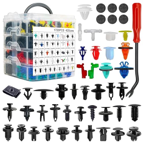 2041 Pcs Bumper Clips Car Retainer Clips & Auto Fasteners Assortment Plastic Push Rivets Fender Clips - 42 Most Popular Sizes Door Trim Panel Clip Set for Toyota GM Ford Honda Chevy - size: 2041 Pcs-for Multiple Brands