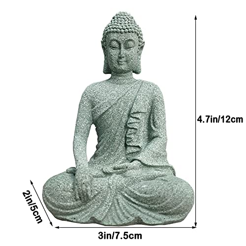 livelyfish Aquarium Buddha Statue Asian Japanese Fish Tank Decoration Zen Buda Figurines Stone Buddha Sculpture Ornaments for Fish Tank Decor, B-L - size: 3x2x4.7 inches
