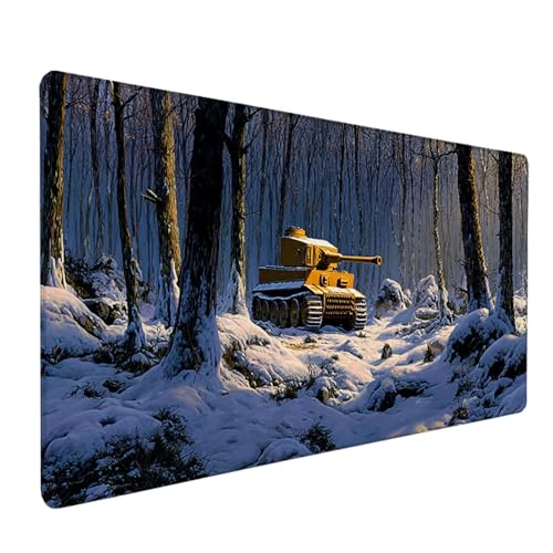 Tank Mouse Pad, Tree Gaming Mouse Pad 48x24in, Stitched Edges Large Desk Mat, Office Desk Accessories, Mousepad with Non-Slip Rubber Base, Large Gaming Keyboard Mat, for PC, Office Desktop V-4532 - color: Tank2, size: 48x24in