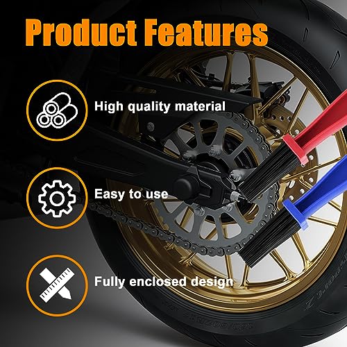 Ziciner 2 PCS Bike or Motorcycle Chain Washer, Motorcycle Chain Gear Dirt Clean Brushes, Universal Bicycle Chain Cleaning Brush Tool for Mountain Bike Heavy Duty Motorcycle (1 Red+ 1 Blue) - color: 1 Red+1 Blue