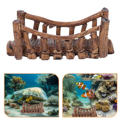 SHINEOFI 2pcs Mini Aquarium Bridge Decor – Ceramic Fish Tank Bridge Accessories, Small 3-inch Japanese Style Ornamental Statues for Fairy Garden and Aquarium Landscaping