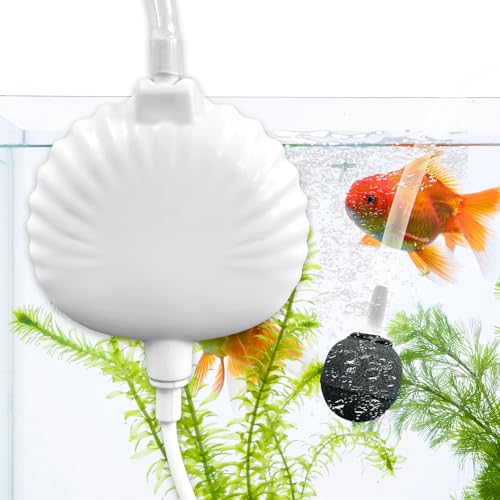 Mini Aquarium Air Pump - Ultra Silent Aerator for 1-15 Gallon Fish Tanks, 0.45L/min 1.3W with Air Stone and Tubing - White