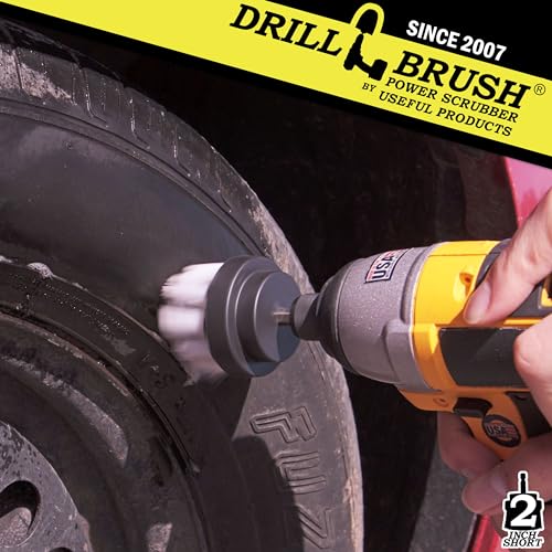 Cleaning Supplies - Scrub Brush - Car Detailing Products - Detailing Brush - Wheel Brush - Carpet Cleaner - Upholstery Cleaner - Drill Brush - Soft Bristle Brush - Aluminum - Car Cleaning Detail Brush - color: White