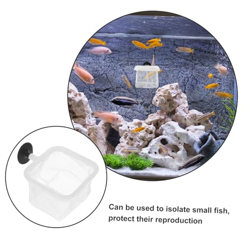 VANZACK 5pcs Fish Breeding Net with Cups Aquarium Separator Mesh for Shrimp and Fish from Adult Easy Installation for Peaceful Aquatic Environment