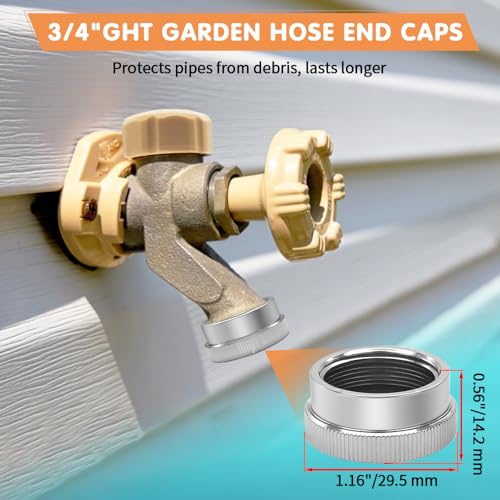 2PCS UPC ASSE 1019-A Repair Kit, Vacuum Breaker Repair Kit, Anti Siphon Valve Replacement, ASSE 1019 Outdoor Hose Bib or Faucet Repair kit with 2PCS 3/4"GHT Hose End Caps - color: Yellow