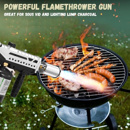 Powerful Propane Torch Gun, Kitchen Torch With Adjustable Flame, Flamethrower Blow Torch for BBQ, Campfire, Searing Steak, Camping (Propane Tank Not Included) - color: Option 4