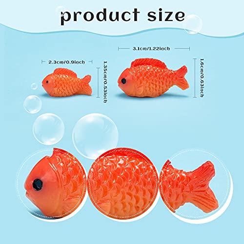 Yookeer 36 Pcs Miniature Fake Goldfish Toys Plastic Mini Realistic Koi Fish Little Resin Figurines Small Artificial Cute Aquarium Decorations for Games Party Crafts DIY Garden Favor Supplies Ornament