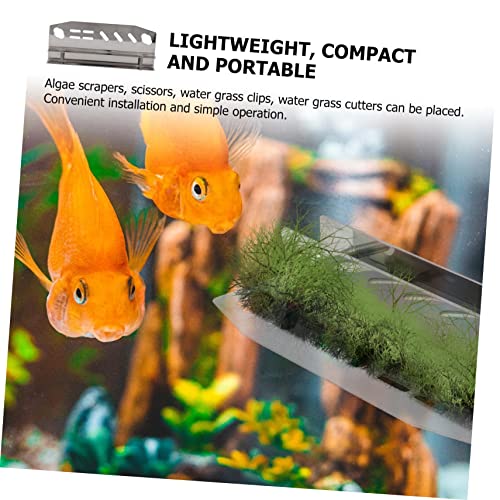 1Pc Aquarium Tool Holder Compact Fish Tank Organizer for Scissors Tweezers and Scrapers Durable Water Grass Tool Rack with Multiple