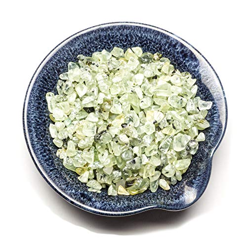 Cherry Tree Collection 1/2 Pound Polished Tumbled Gemstone Chips, Pebbles, Crystal Chips Bulk for Jewelry Making, Healing, Plants, Succulents, Aquariums, Decoration, Chakra (Prehnite) - color: Prehnite