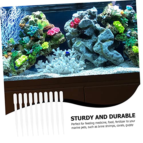 Totority 10Pcs Coral Feeding Tubes Transparent Feeders for Shrimp and Pets Precise Scale Plastic Pipettes for Accurate and Food Dispensing in Aquariums