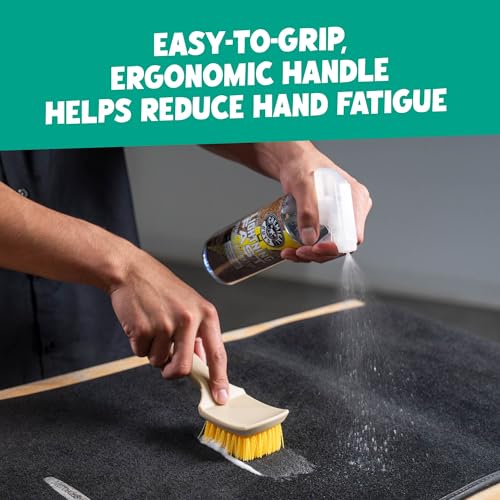 Chemical Guys Induro 7 Heavy Duty Interior Carpet & Upholstery Detailing Brush – Durable Bristles, Car Carpet Brush for Deep Cleaning Fabric, Mats & Seats, Ergonomic Grip for Comfort and Control - size: 1 Pack