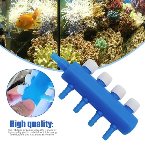Aquarium Air Tubing Valves – Air Pump Splitter Control, Adjustable Lever Distributor | Airline Tube Connectors Fittings For Fish Tank Bubblers, Aquatic Systems, Airs Flow Management And Oxygen Supply - color: 4 heads
