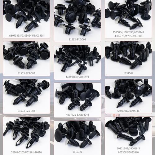 240 Pcs Car Bumper Retainer Clips Plastic Rivets Fasteners Push Retainer Kit - 12 Most Popular Sizes Auto Push Pin Rivets Set -Door Trim Panel Fender Clips for GM Ford Toyota Honda Chrysler - size: 240 Pcs