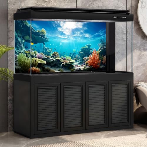 Under The Sea Aquarium Background Underwater Coral Reef Aquatic Plants Fish Tank Background Undersea Cave Marine Life Terrarium Backgrounds Ocean Floor Seascape Reptile Tank Backgrounds 24x12in - color: Blue_Green, size: 24(W)x12(H)in