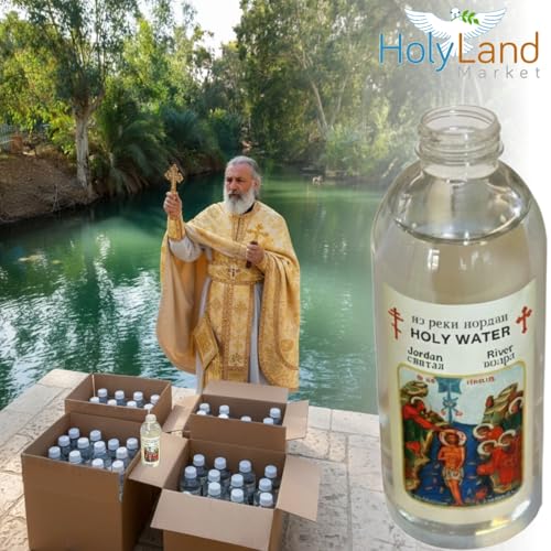 Blessed by Priest Certified Design Sealed Holy Water Bottle - Authentic From Jordan River for Baptism - Premium Water Bottle - Sacred for Spiritual Use (1, One Bottle) - color: One Bottle