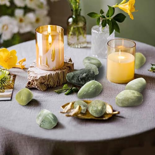 FANTIAN 10 lbs Polished River Rocks, 2-3 Inch Large Pebbles for Plants, Decorative Stones for Succulent, Landscaping, Vases, Crafting and Garden - color: Jade, size: 10 lbs, 2-3 Inch