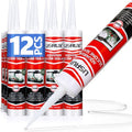 12 Pack Aquarium Silicone Clear Sealant, High Elasticity, Safe for Fish,Fast Curing Waterproof Aquarium Safe Silicone,10 Fl Oz Non-Toxic Fish Tank Safe Sealant,Strong Adhesion - size: 12P