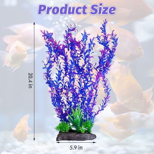 Hamiledyi Aquarium Plastic Plants Aquarium Decor Artificial Fish Tank Plants,Tall Fish Tank Decorations, Extra Large Aquarium Plant 20.4-inch Tall,1PCS - color: D, size: 20.4 in