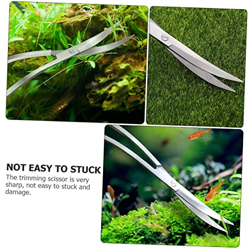 GALPADA Stainless Steel Wave Scissors for Aquatic Plants Ergonomic Aquascaping Tool for Aquarium and Potted Plant Care Rustproof Design for Precise Trimming and Maintenance