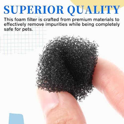 30 Pack Cat Water Fountain Filters Sponge Replacement Pet Fountain Pre-Filter Black Square Foam Sponges for 84oz/2.5L Cat Water Fountains