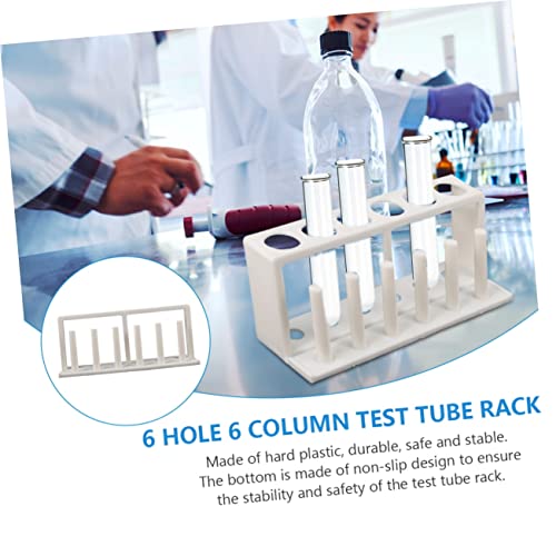 ULTECHNOVO Portable Plastic Test Tube Holder Rack Water Quality Test Tube Organizer for School Laboratory - Design for Stability White