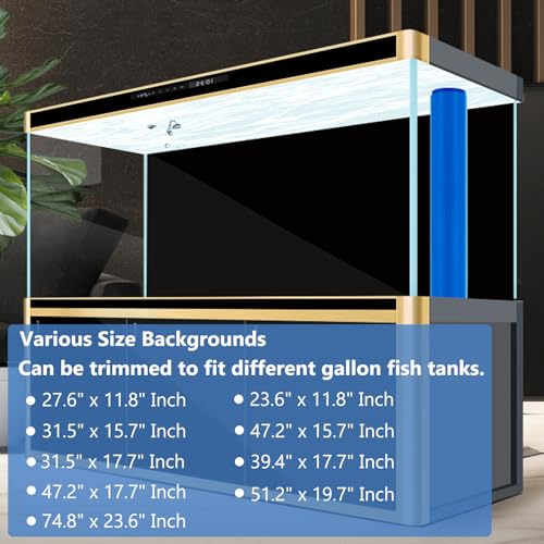 Aquarium Background Static Cling Black Fish Tank Background Wallpaper Fish Tank Backdrop Vinyl Aquarium Poster Background 24 x 12 in - size: 23.6" x 11.8" In