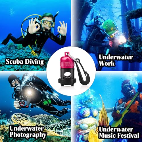 2PACK Scuba Regulator Hose Holder, Magnetic Adjustable Octopus Holder Octo Tank Retainer with Clip, Installs to Your BCD Easily! - color: Red