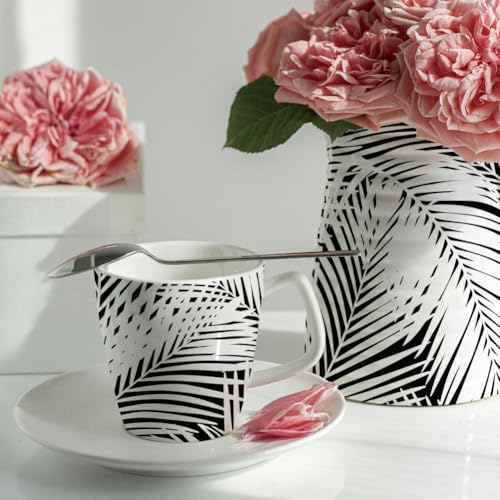 SUPERDANT 4PCS Palm Leaf Underglaze Paper Transfer Tropical Leaves Transfer Papers for Clay Ceramic Porcelain Under Glaze Transfers for Pottery Enamel Decals Black Underglaze Decal Handcrafted Gifts - style: Palm Leaf