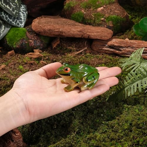 4pcs Miniature Green Frog Figurines Simulated Small Animal Resin Garden Sculpture Cute Funny Frogs Indoor Outdoor Realistic Statue for Micro Landscape Fish Tank Terrarium - style: Frog